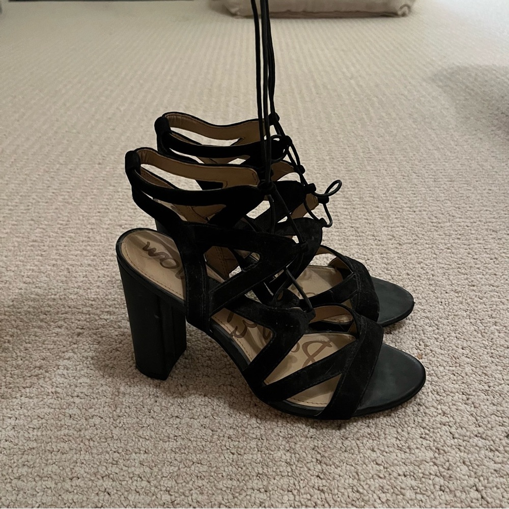 Sam Edelman Black Strappy Heeled Sandals